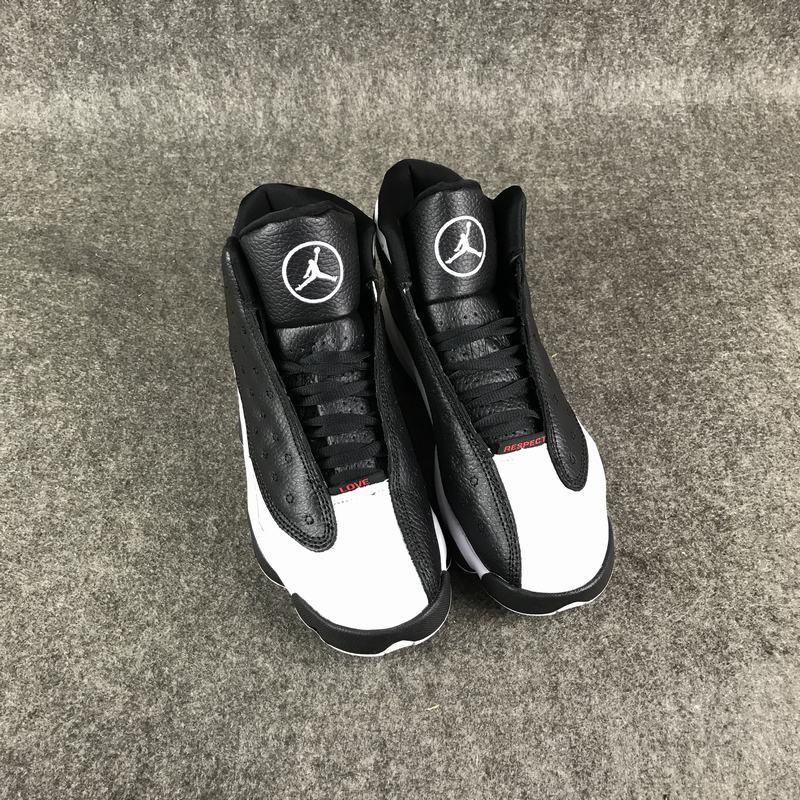 2017 Jordan 13 GS Love & Respect Black White Shoes
